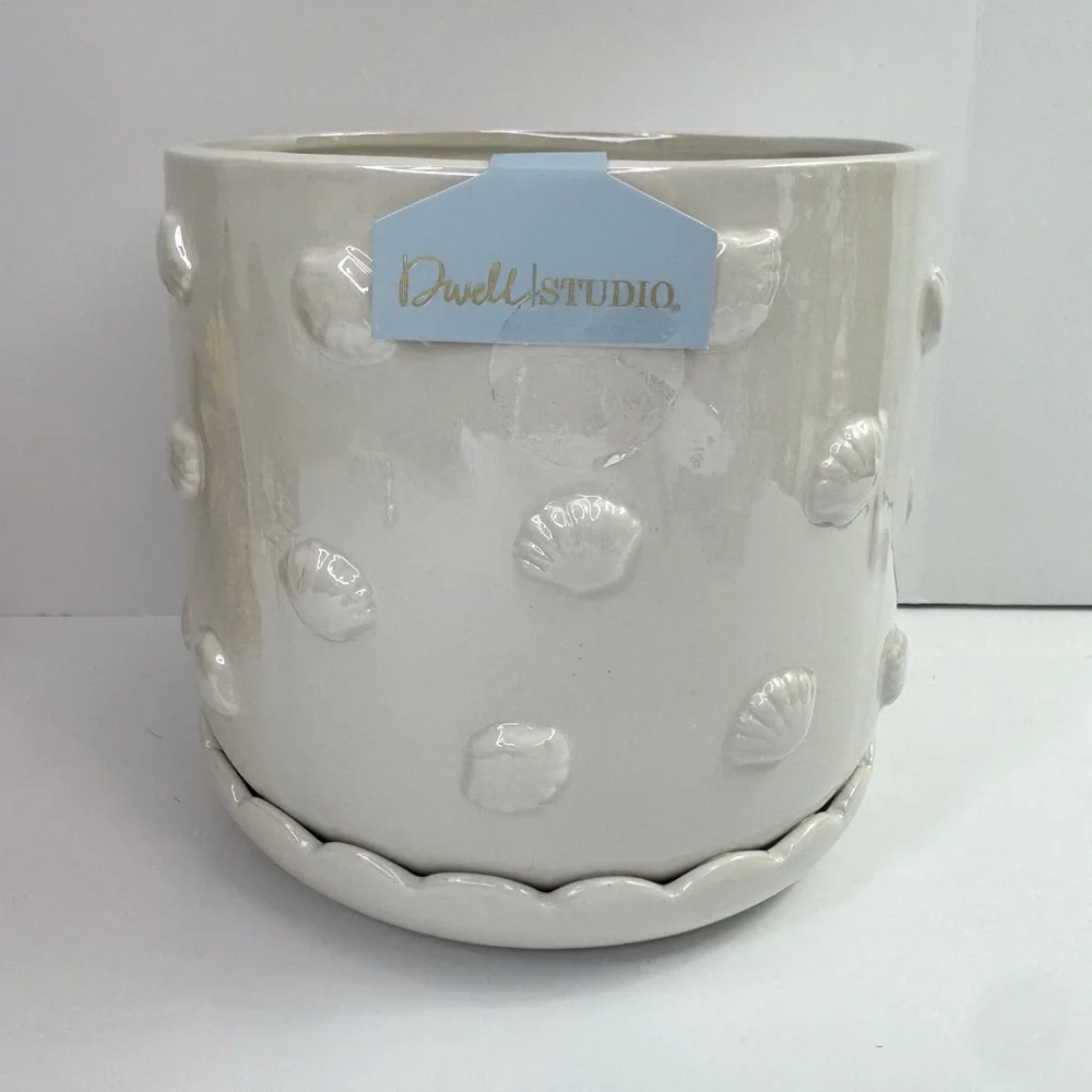 Ceramic Shell Planter with Iridescent Finish